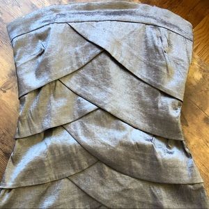 Silver/ Gray Strapless Short Dress